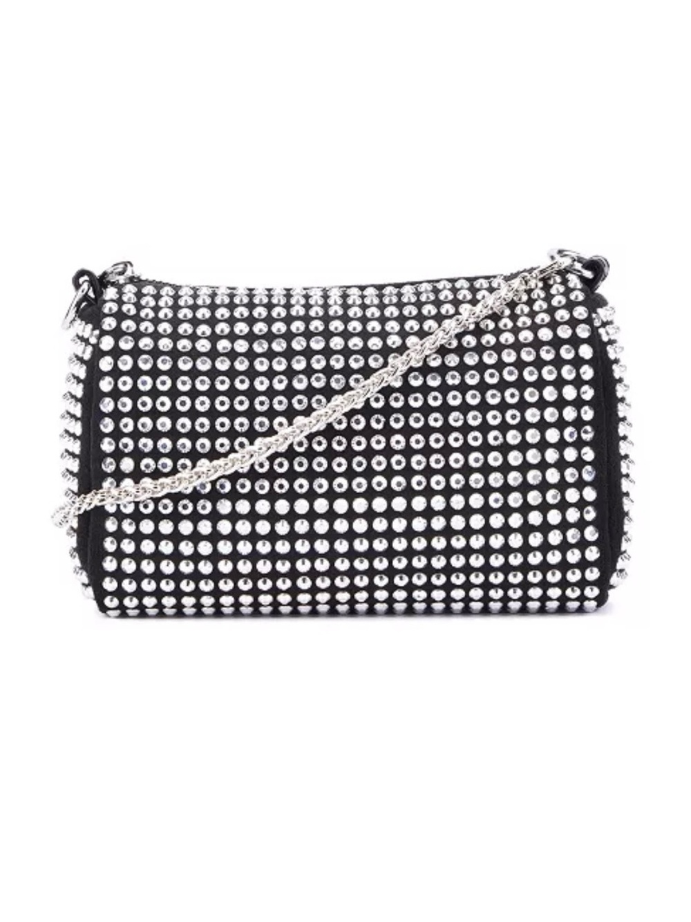 Olivia Miller Black Studded Crossbody Bag with Silver Chain